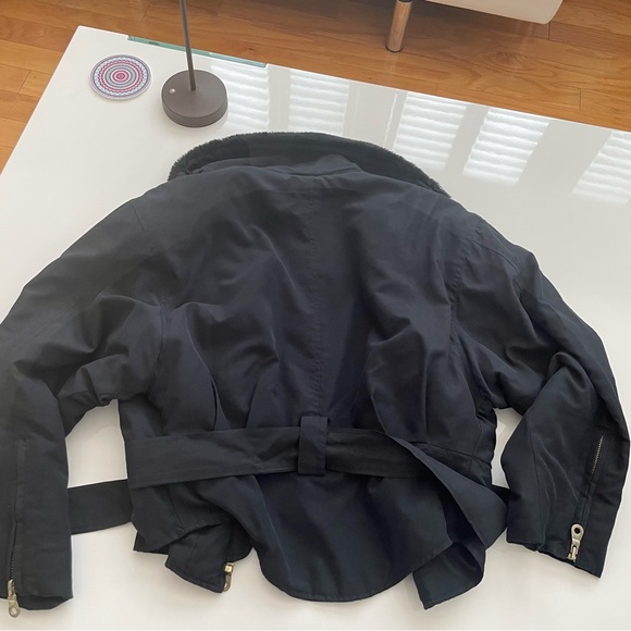 ANDREW MARC New York Black Silver Hardware Accents Fur Hood Ladies Size: Small - Picture 8 of 11